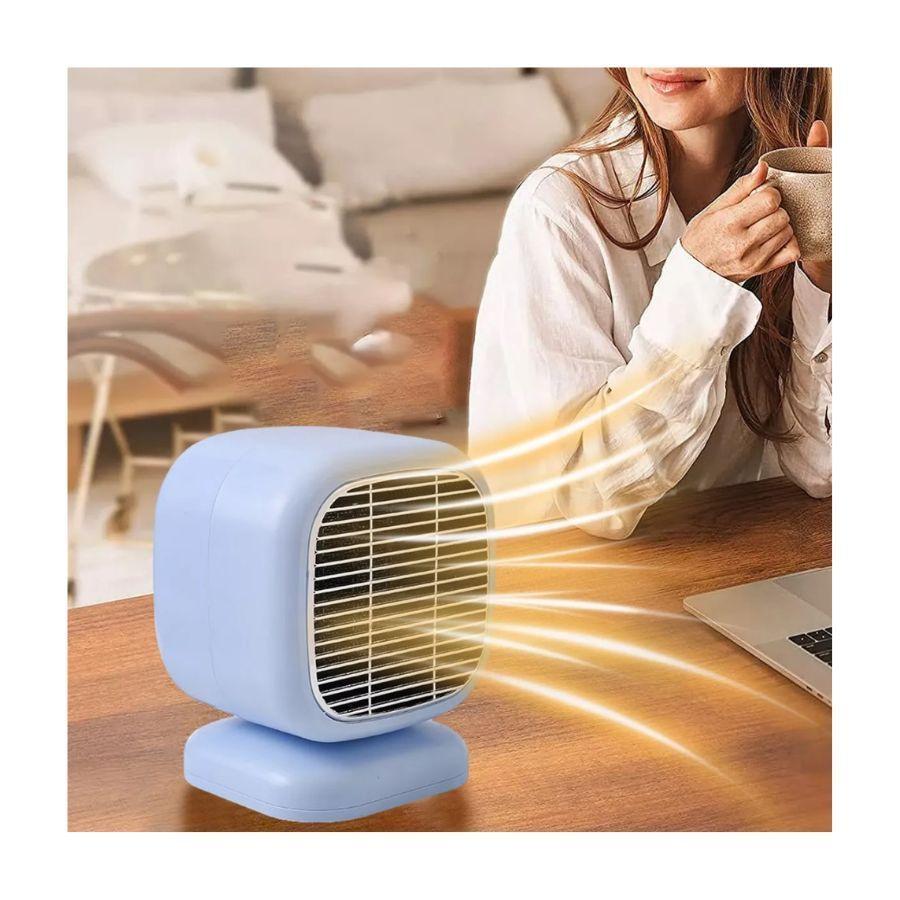 Mini Calentador Ventilador Silencioso Portátil De Manos Pies Azul-2
