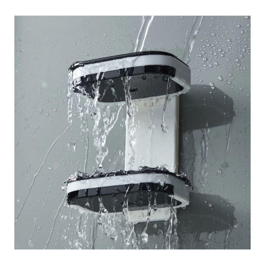 Soporte de Pared Porta Jabon Autoadhesivo Doble -2