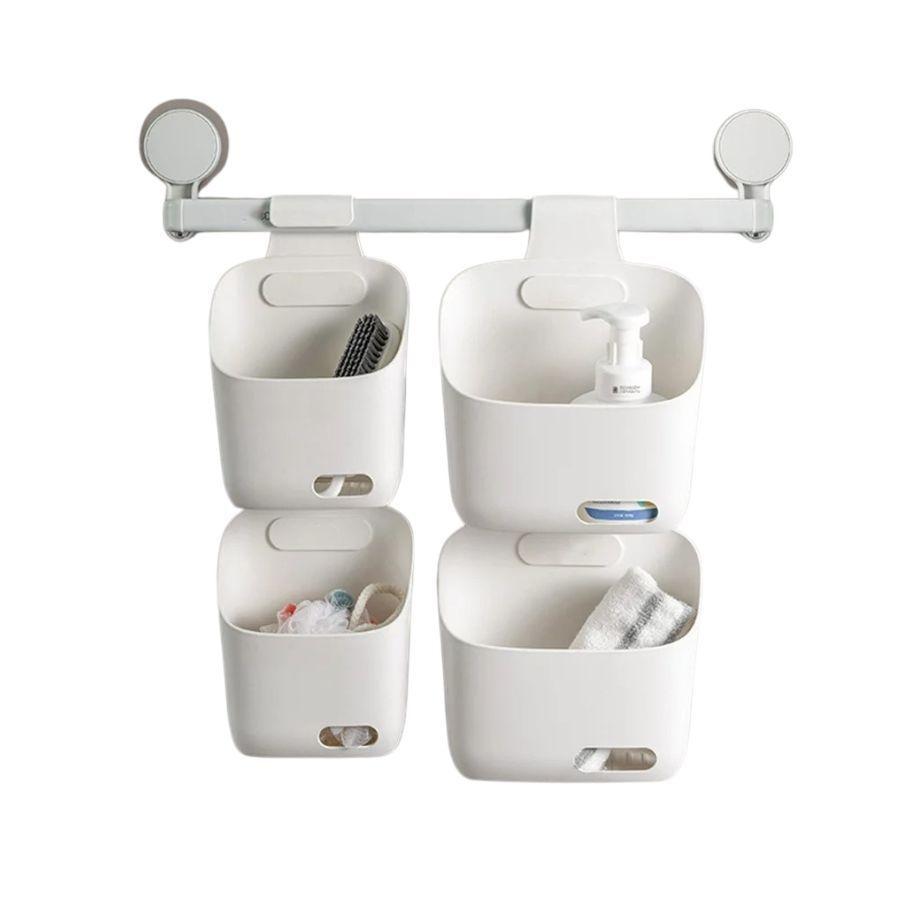 Cesta Colgante De Plastico Con Gancho Ducha Baño-0