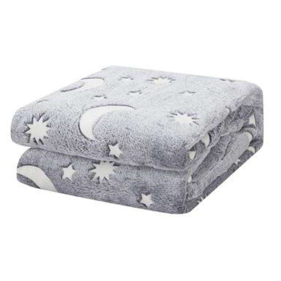 Manta Magica Luminosa Brilla En La Oscuridad Gris 180x110cm-0