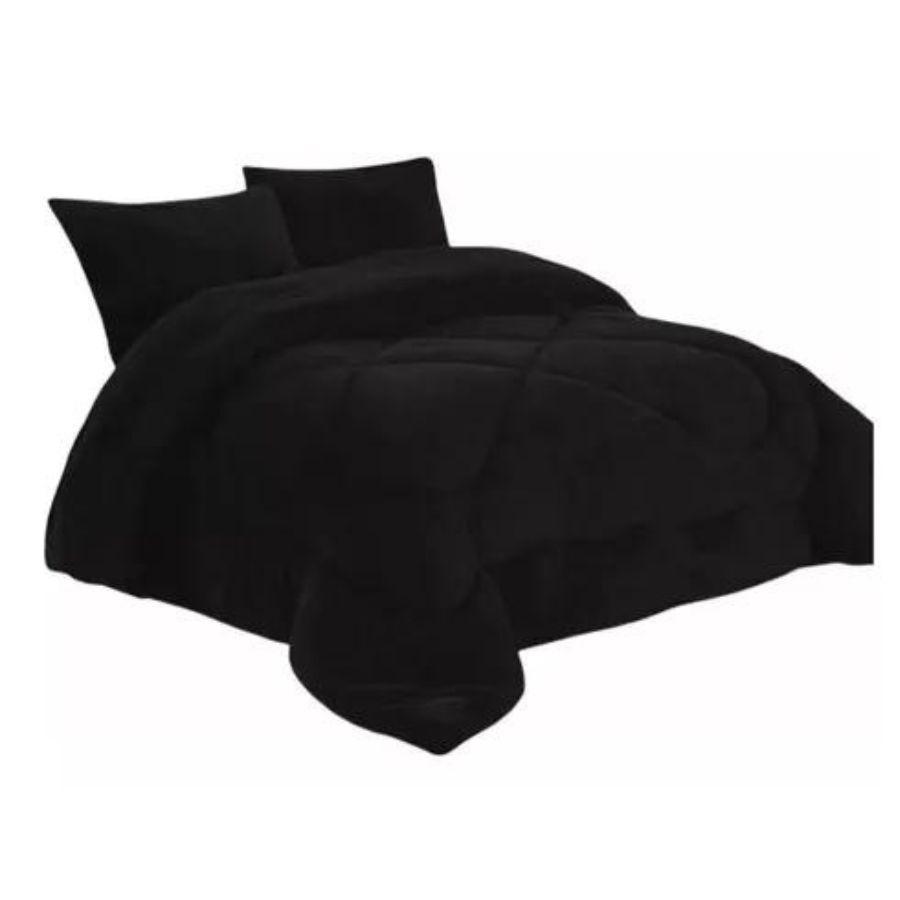 Cobertor Plumon Chiporro King 2 Fundas De Almohada Negro-0