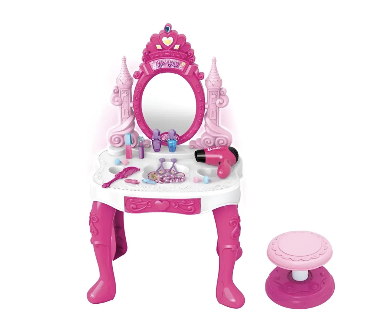 Juego Tocador De Niñas Con Espejo Accesorios De Princesa -1