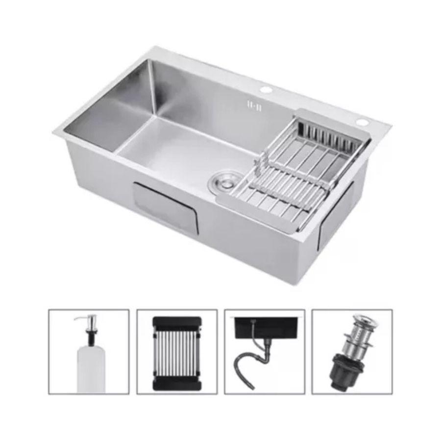 Deluxe Cocina Inoxidable Bajo Cubierta Lavaplatos 80x50x21cm-2