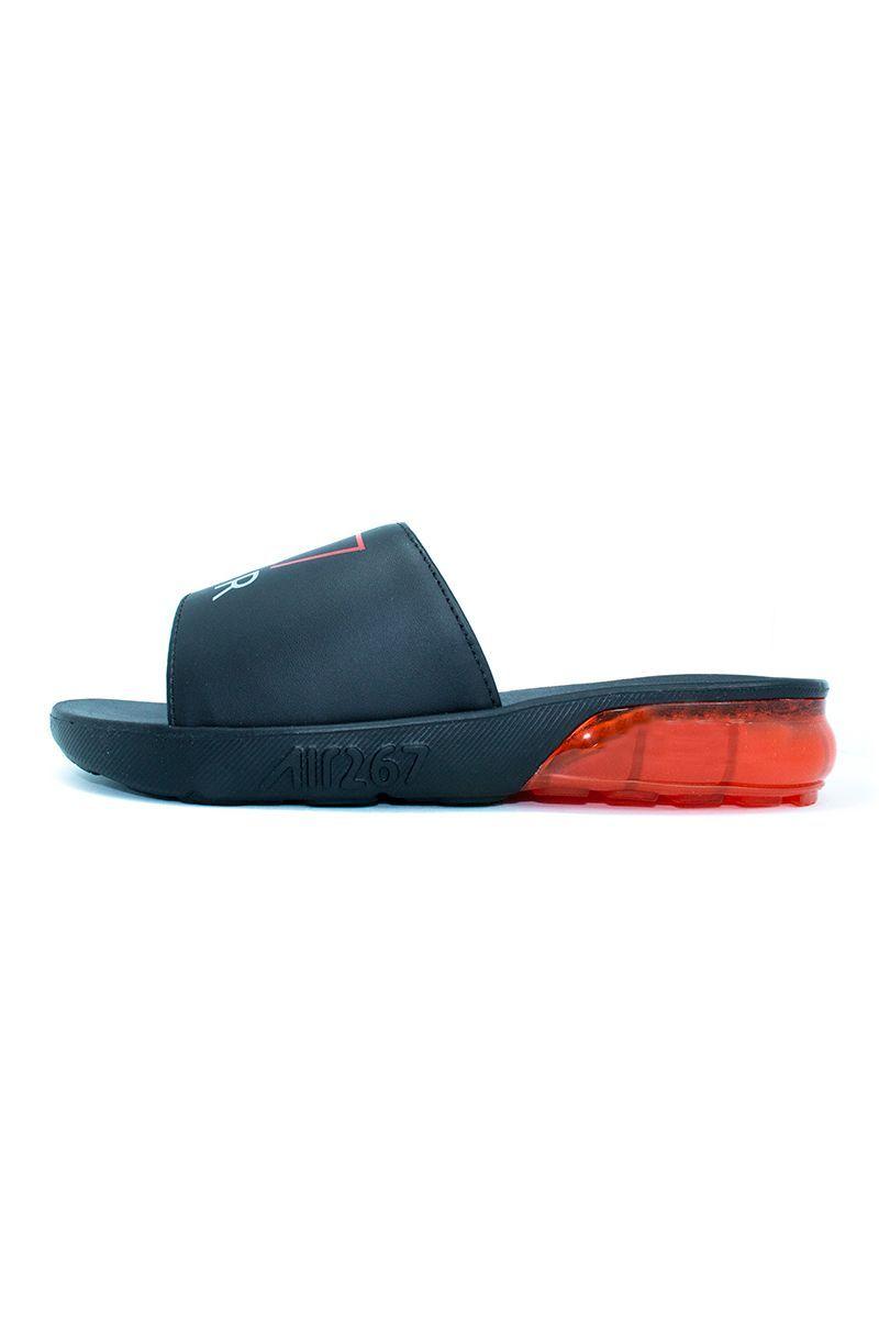Sandalias Hombre Cr7-09 Rubber Negro Y Rojo-2