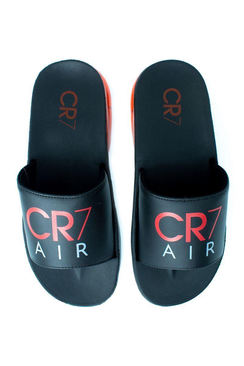 Sandalias Hombre Cr7-09 Rubber Negro Y Rojo-3
