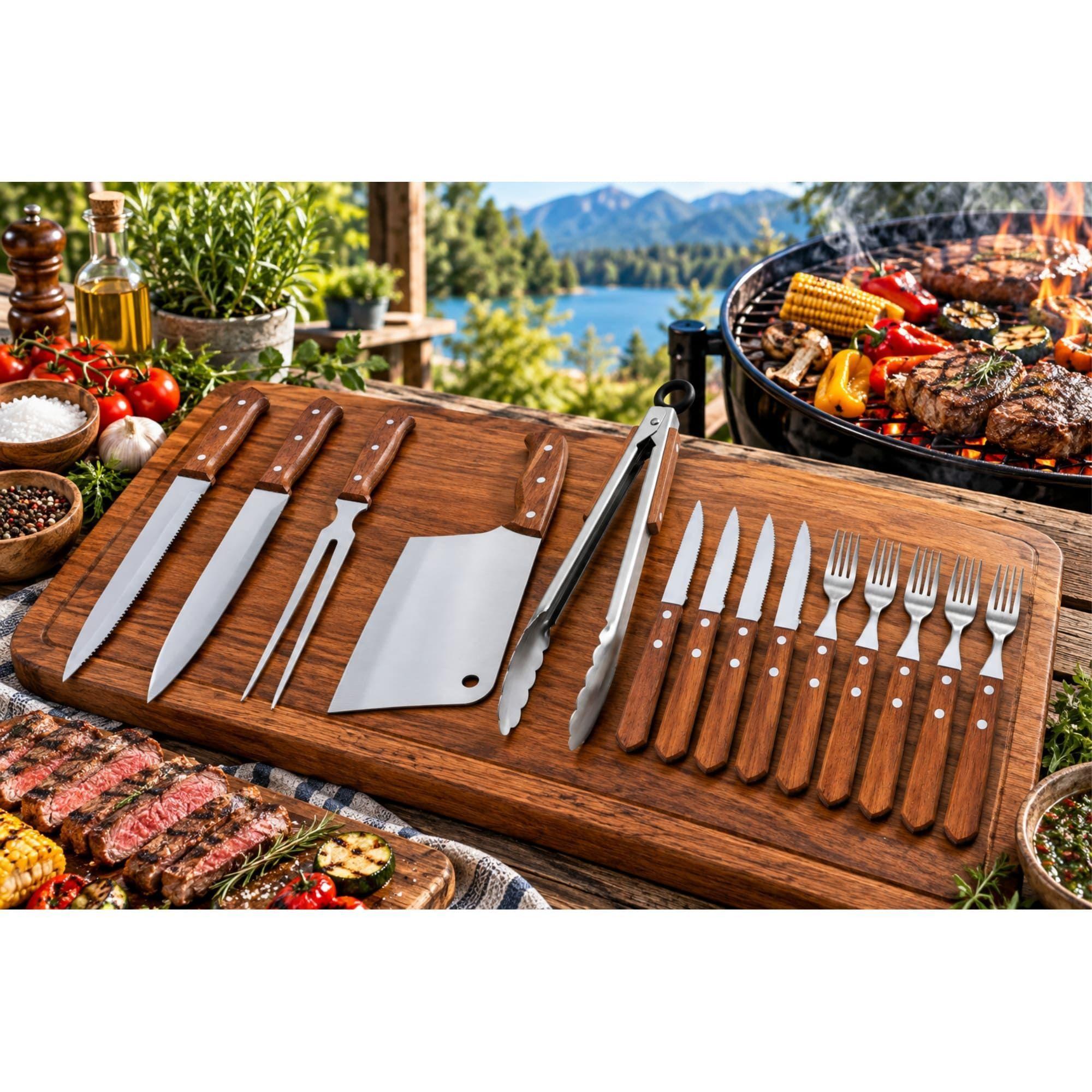 Set Parrilla 13 Piezas Acero Inoxidable Arthome PAR42-9