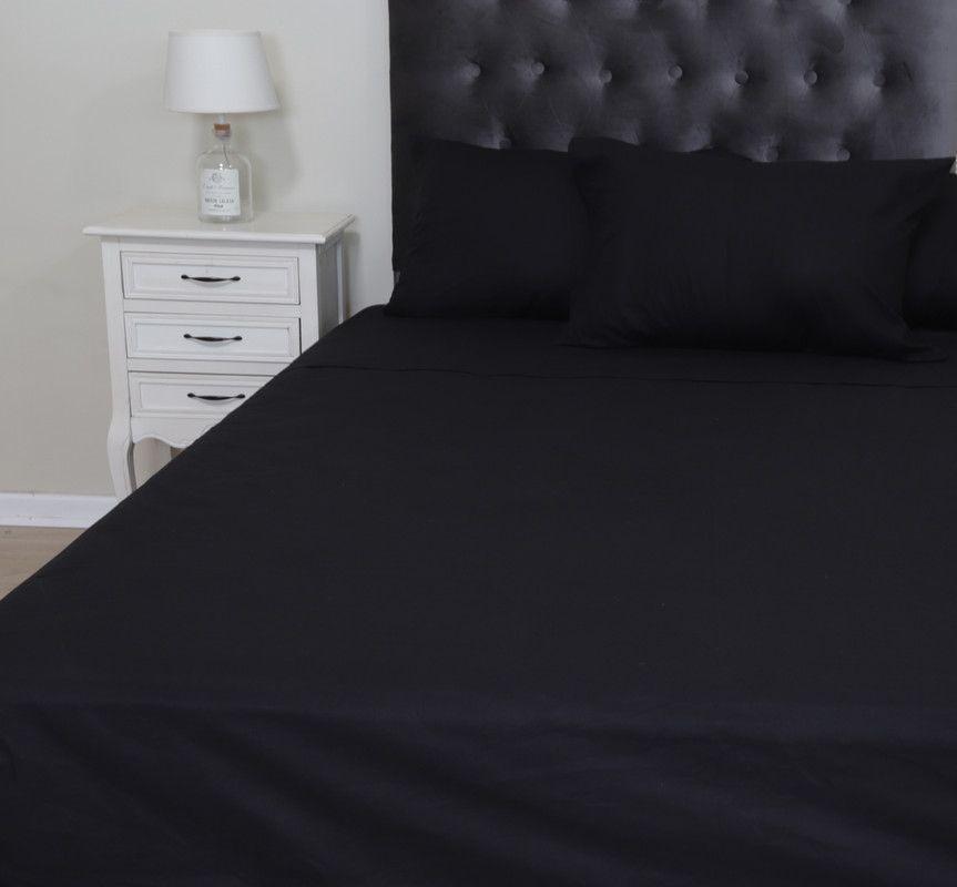 Sábana ArtHome - 1,5 Plazas - Negro -144 Hilos-2