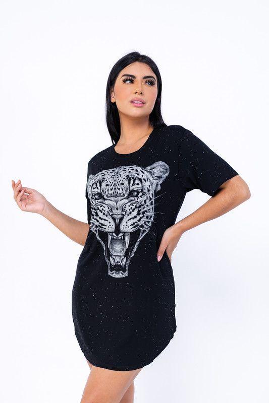 POLERA OVERSIZE ESTAMPADA TIGER BLACK RC-7-0