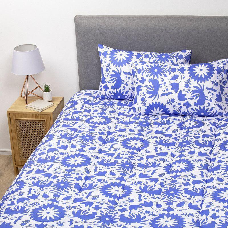 COMBO 41 PLUMON MEXICO REVERSIBLE AZUL 2 PLAZAS-4