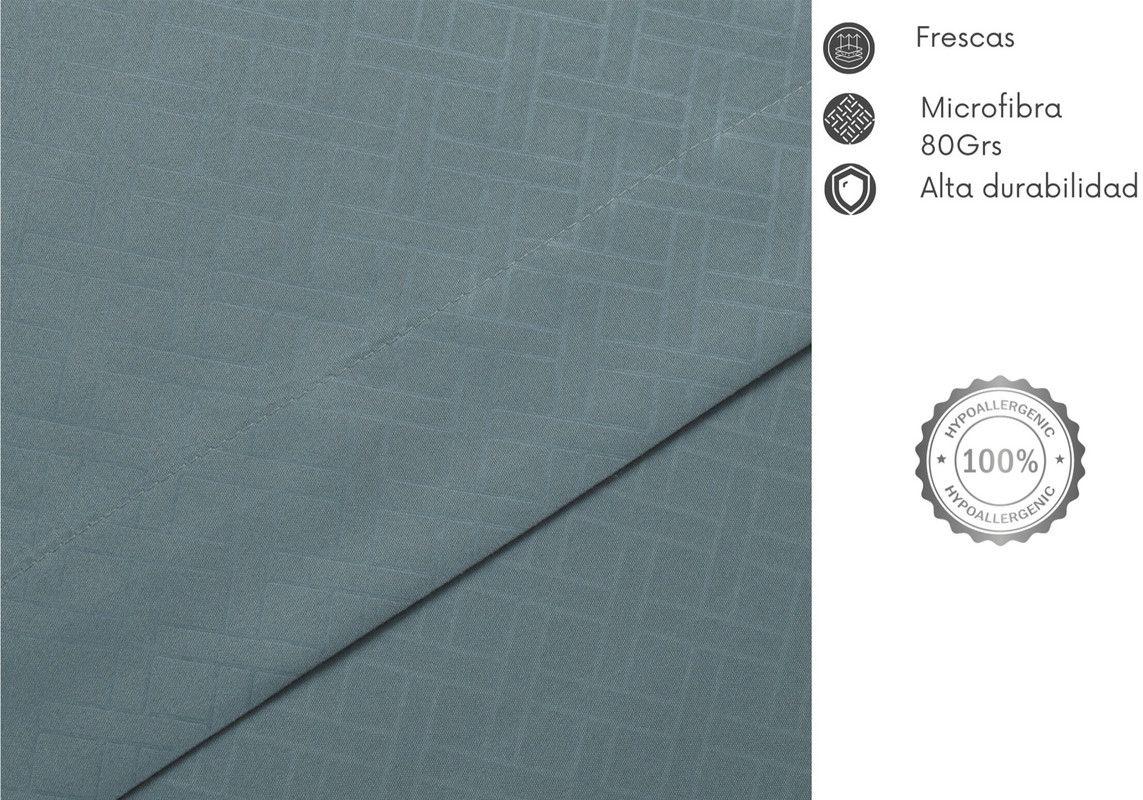 JUEGO DE SABANAS ARTHOME 1.5 PLAZA GRIS CON RELIEVE - MICROFIBRA 80G-1