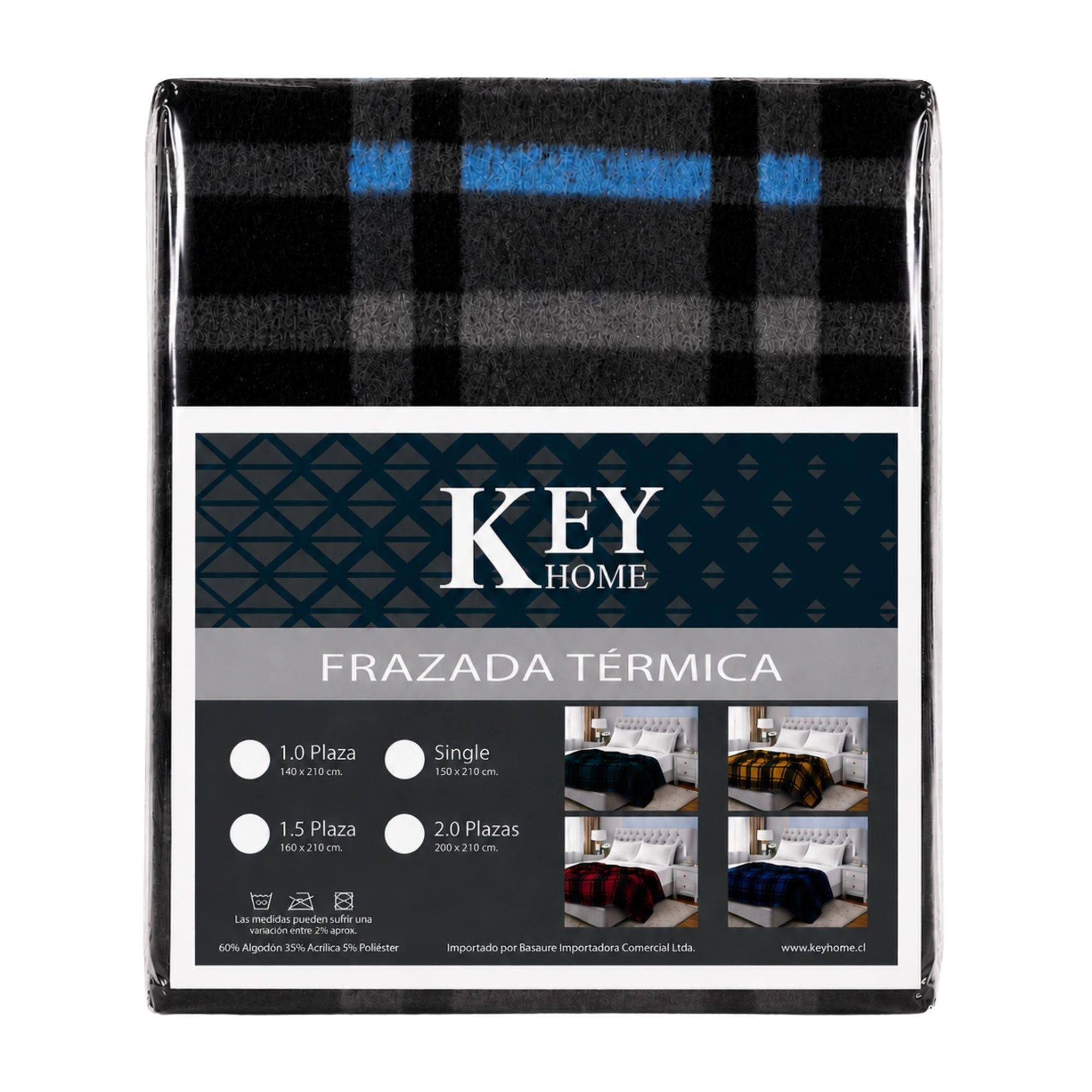 Frazada Térmica Nórdica 1 Plaza Azul 140x210 cm-6