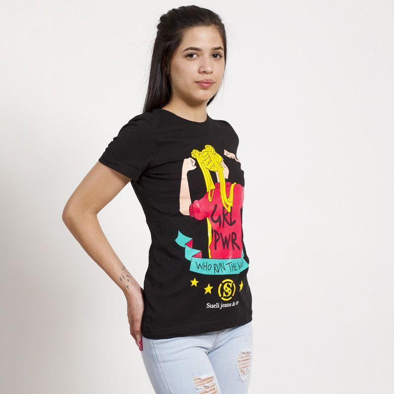 POLERA MANGA CORTA NEGRA ESTAMPADO SAILOR-3
