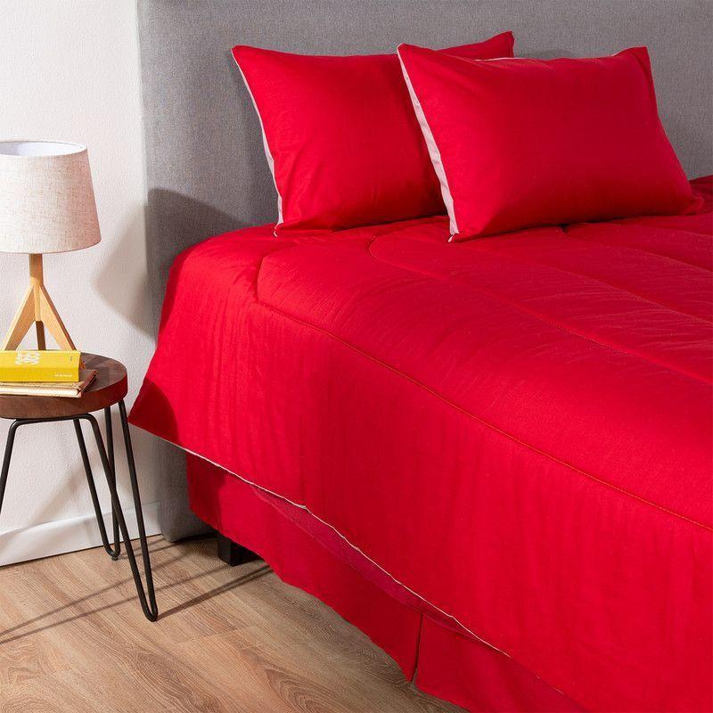 COMBO 5 PLUMON BICOLOR ROJO GRIS 1.5 PLAZAS-4