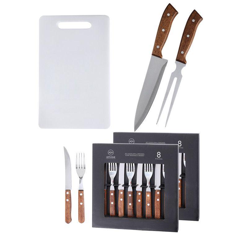 Set Parrilla 19 Piezas Acero Inoxidable Arthome PAR71-0