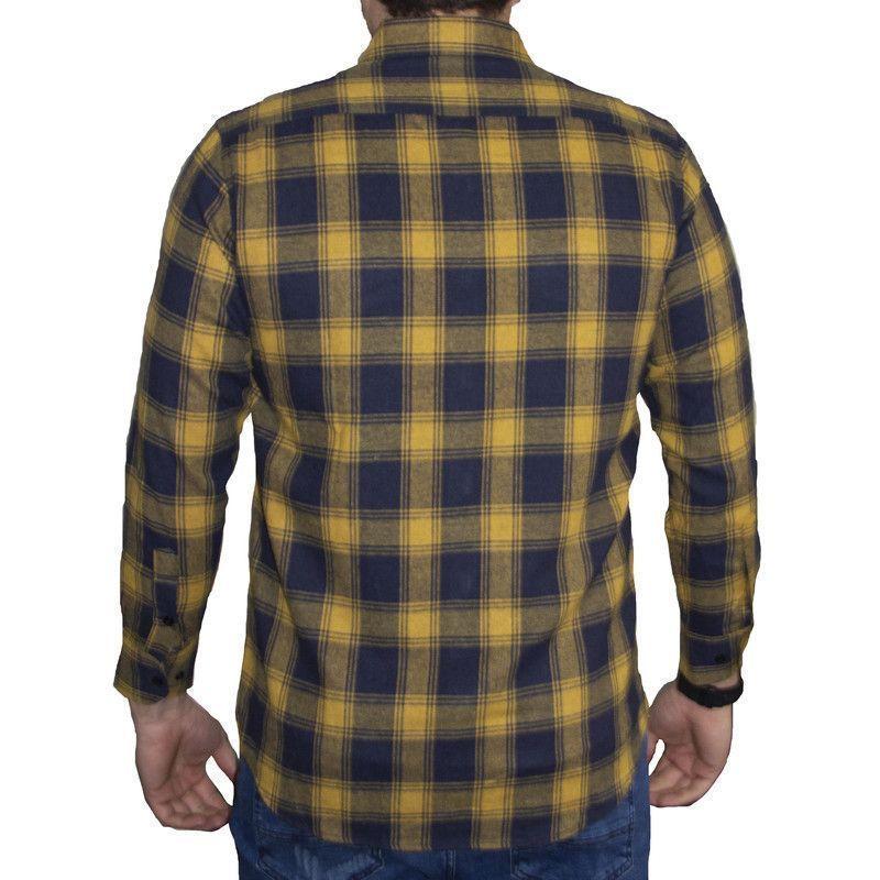 CAMISA LEÑADOR HUSTLA MANGA LARGA AMARILLO-1