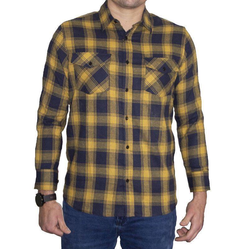 CAMISA LEÑADOR HUSTLA MANGA LARGA AMARILLO-0
