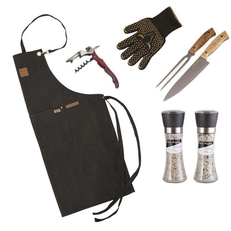 Set Parrillero 227 Wayu + Mix Sales Gourmet 6 Piezas Profesional-0