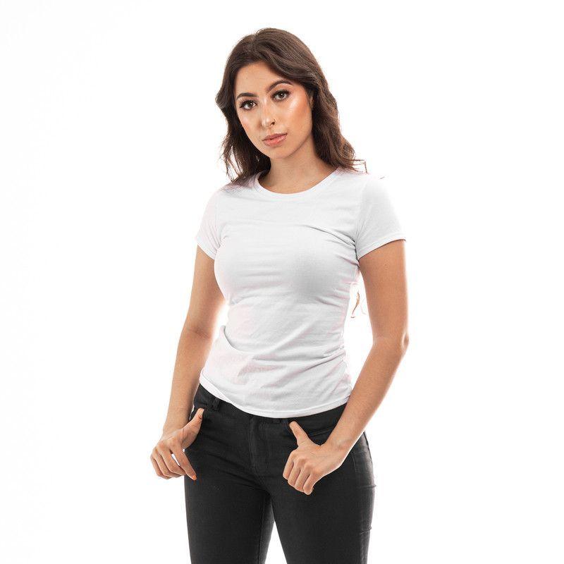 POLERA MUJER CUELLO REDONDO MANGA CORTA BLANCA-1