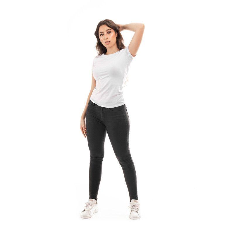 POLERA MUJER CUELLO REDONDO MANGA CORTA BLANCA-3