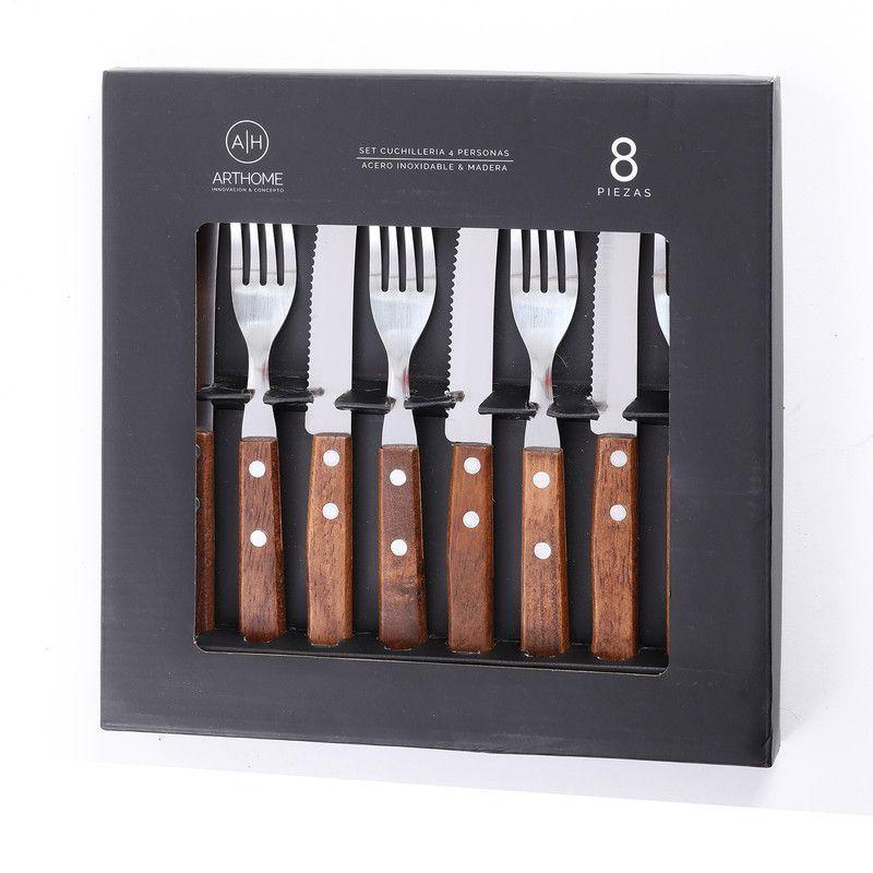 Set Parrillero 11 Piezas Arthome Acero Inoxidable con Cuchillos y Tenedores-5