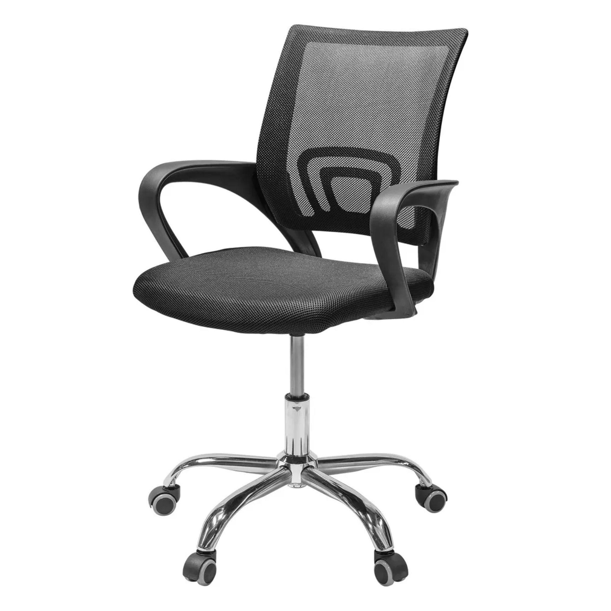 Combo Oficina 1 Escritorio Avellana + Silla New York Negra Ergonomica-3