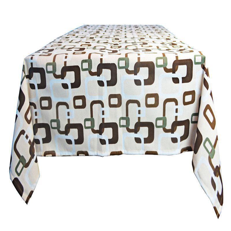 Mantel Cuadrado cuadros fondo beigs 150 cm x 150 cm-0