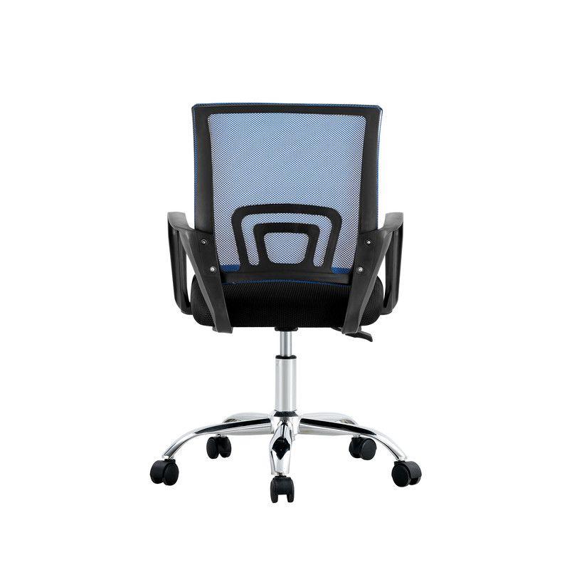 SILLA DE OFICINA EJECUTIVA NUEVA YORK ERGONOMICA RESPALDO MALLA AZUL BM-520MB-4