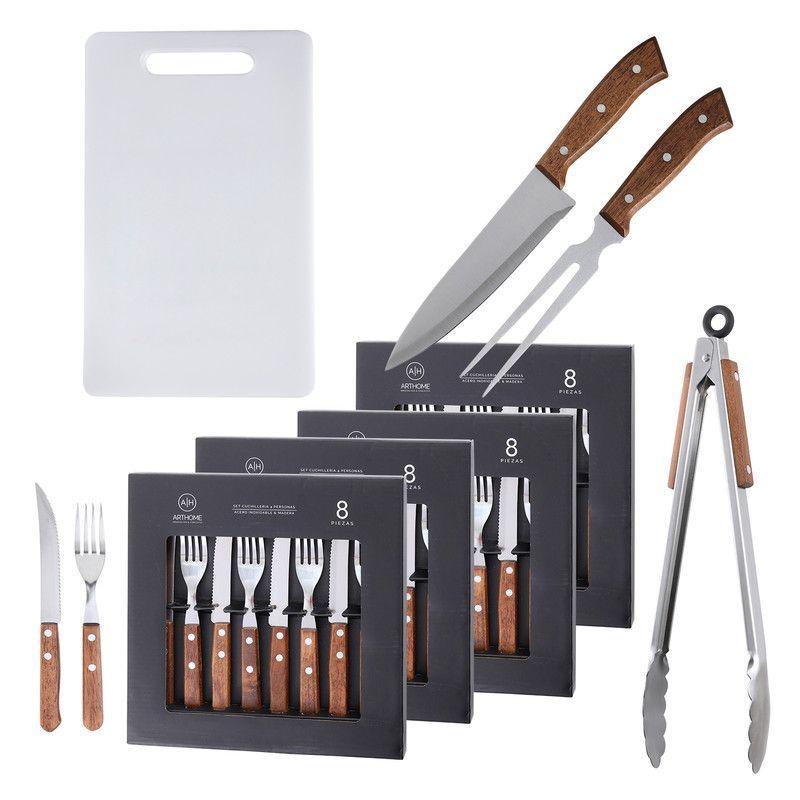 Set Parrilla 36 Piezas Acero Inoxidable Arthome PAR73-0