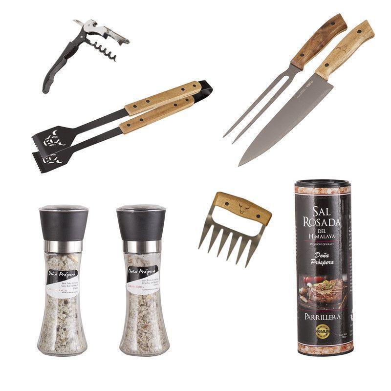 Set Parrillero 230 Wayu + Mix Sales Gourmet 7 Piezas Profesional-0