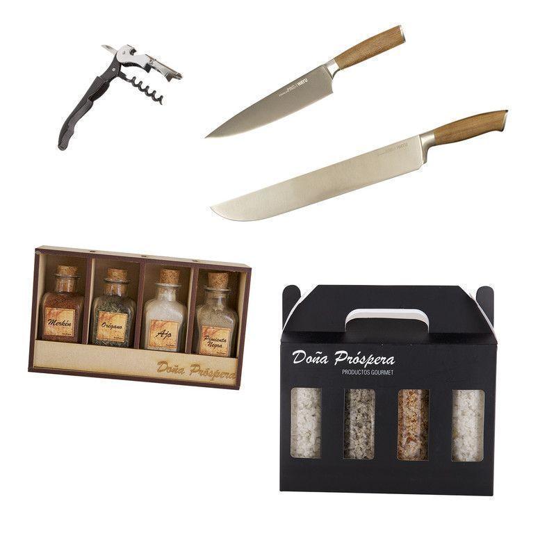 Set Parrillero 220 Wayu + Mix Sales Gourmet 5 Piezas Profesional-0