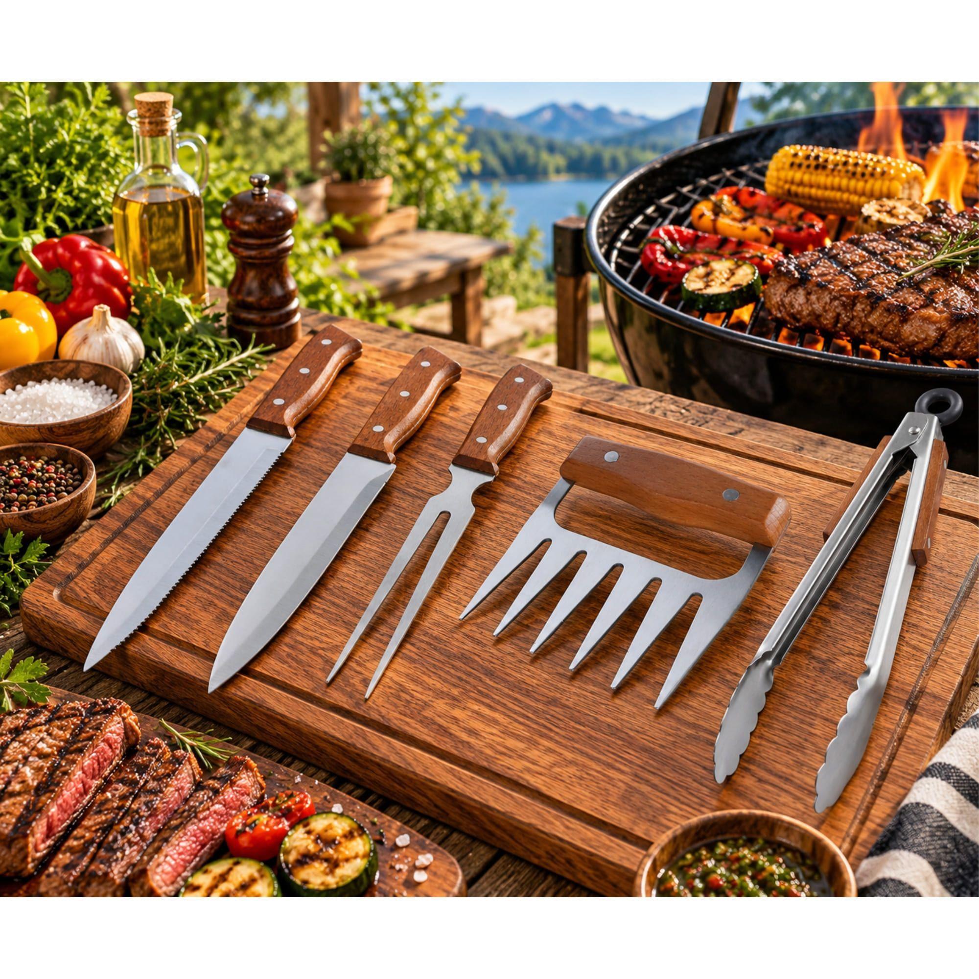 Set Parrilla 5 Piezas Acero Inoxidable Arthome PAR32-6