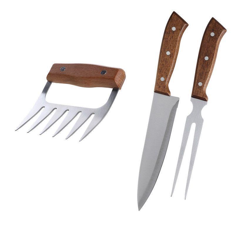 Set Parrilla 3 Piezas Arthome con Garra de Oso Parrillera Acero Inoxidable-0