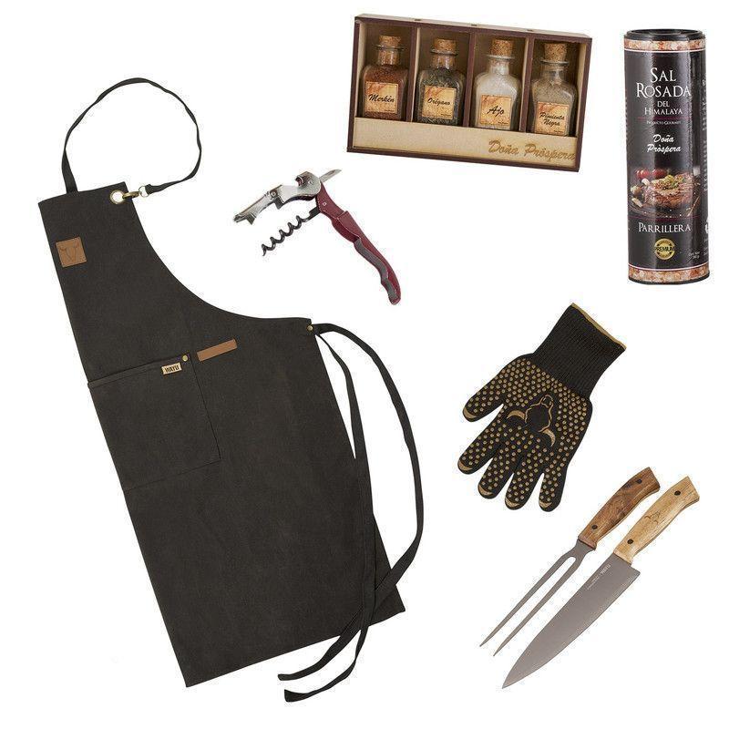 Set Parrillero 225 Wayu + Mix Sales Gourmet 6 Piezas Profesional-0