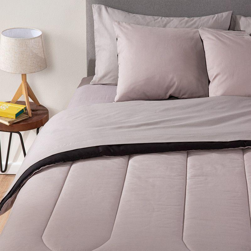 COMBO 63 PLUMON BICOLOR NEGRO GRIS 2 PLAZAS-5