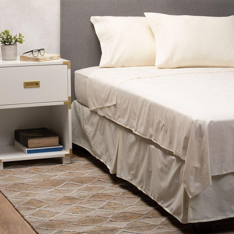 Cubrecolchon + Faldon + Sabana Beige 1.5 Plazas-1