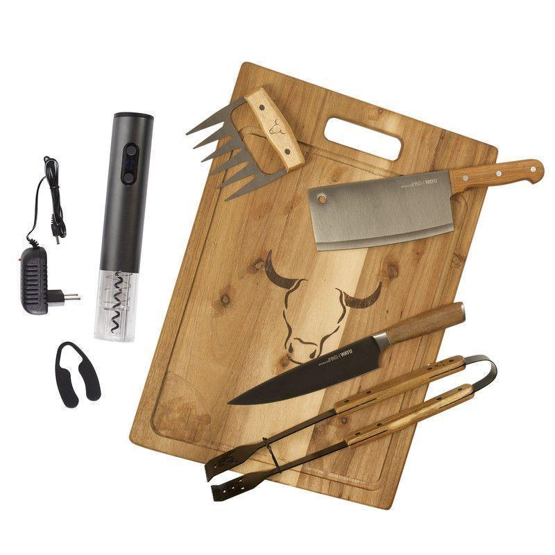 Set Parrillero 117 WAYU + Sacacorcho Recargable-0