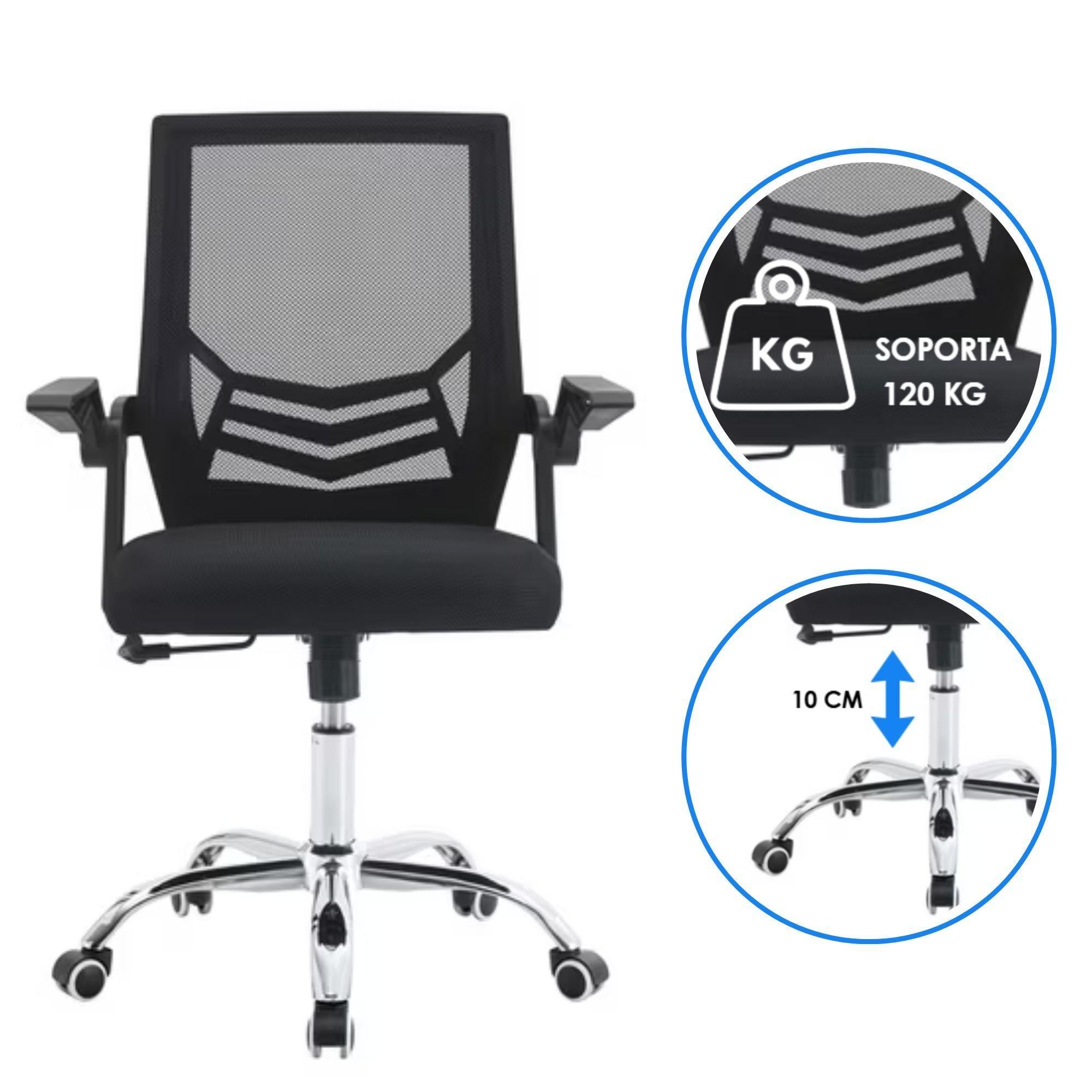 Silla de Oficina Ejecutiva Liverpool Ergonómica Negra con Altura Ajustable-6