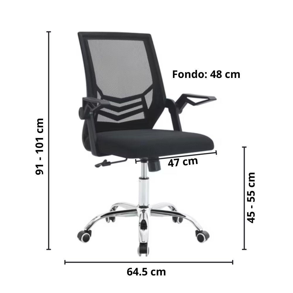 Silla de Oficina Ejecutiva Liverpool Ergonómica Negra con Altura Ajustable-7