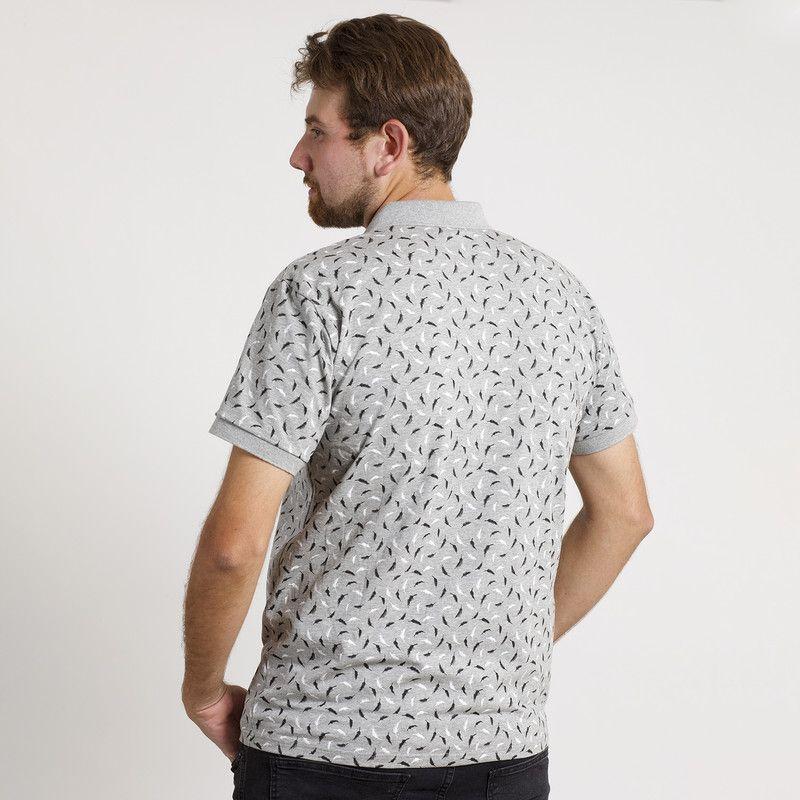 POLERA HOMBRE MC CUELLO POLO GRIS / PLUMAS-4
