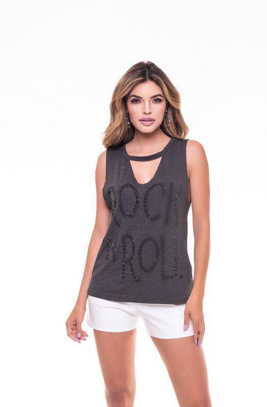 Pack 2 Poleras, Choker sin Manga y Manga Corta Rock Caviar 11-2