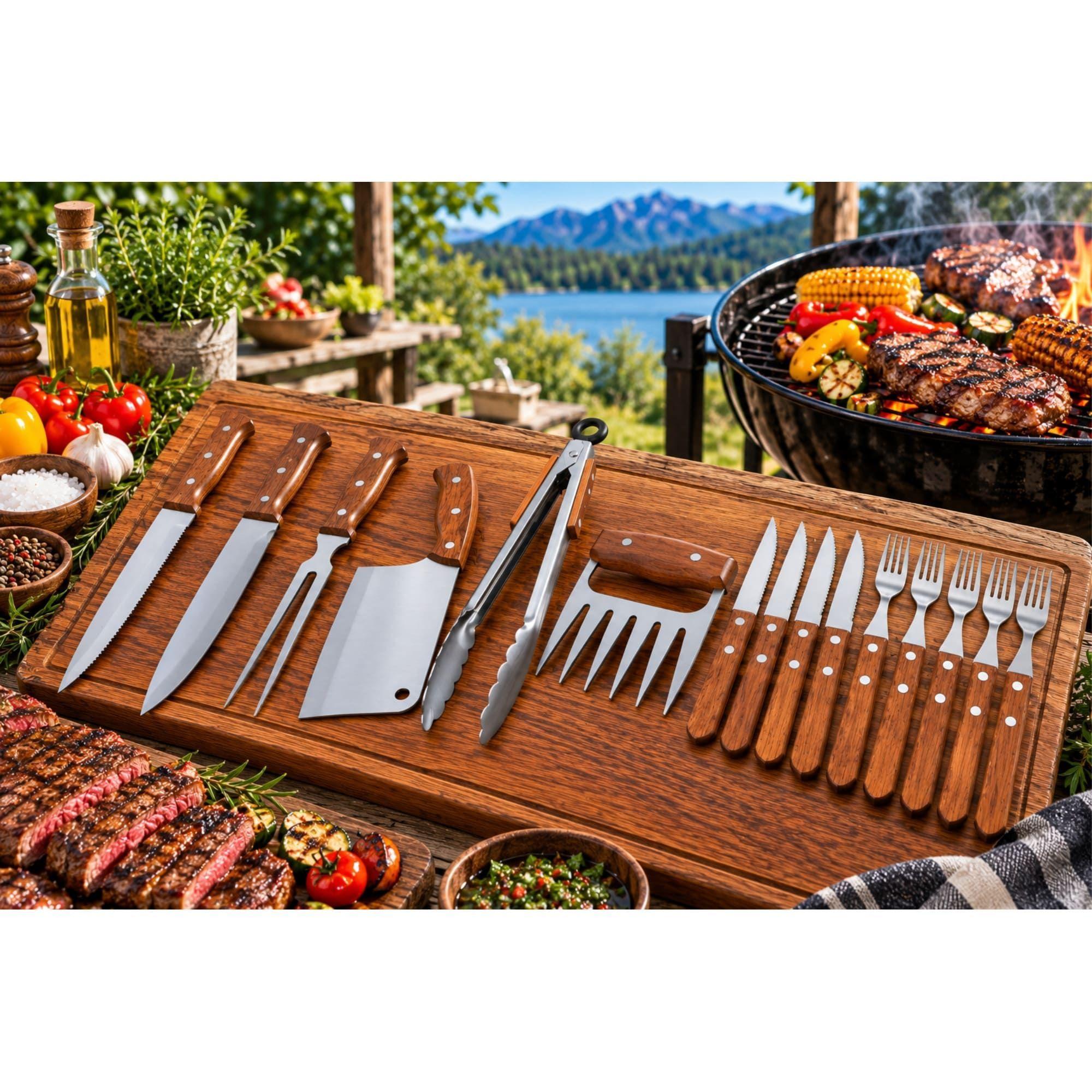 Set Parrilla 14 Piezas Acero Inoxidable Arthome PAR47-9