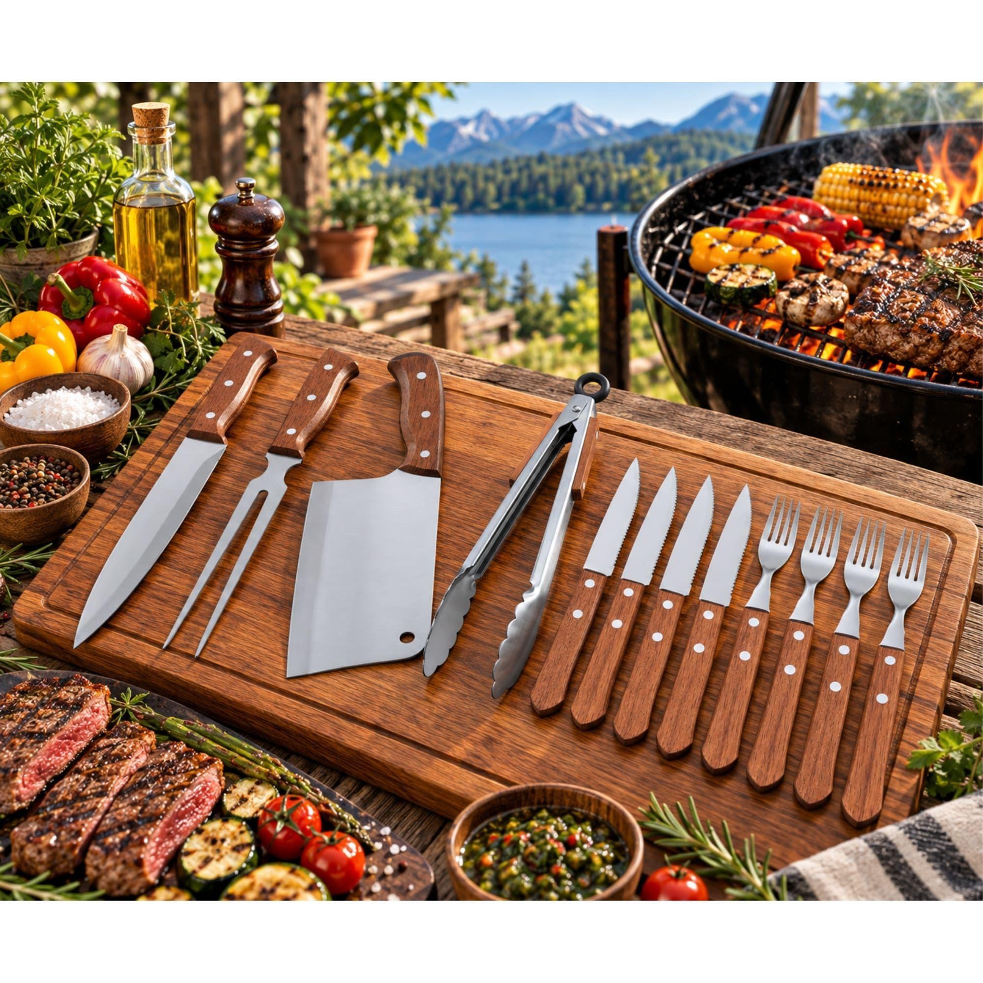 Set Parrilla 12 Piezas Acero Inoxidable Arthome PAR36-7