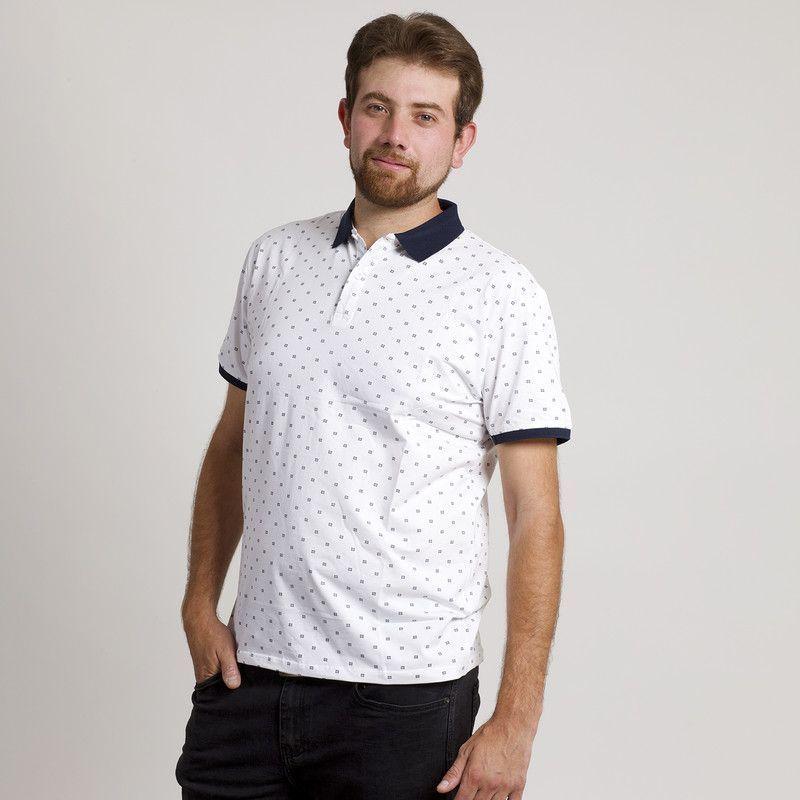 POLERA HOMBRE MC CUELLO POLO BLANCA / CUADROS-4