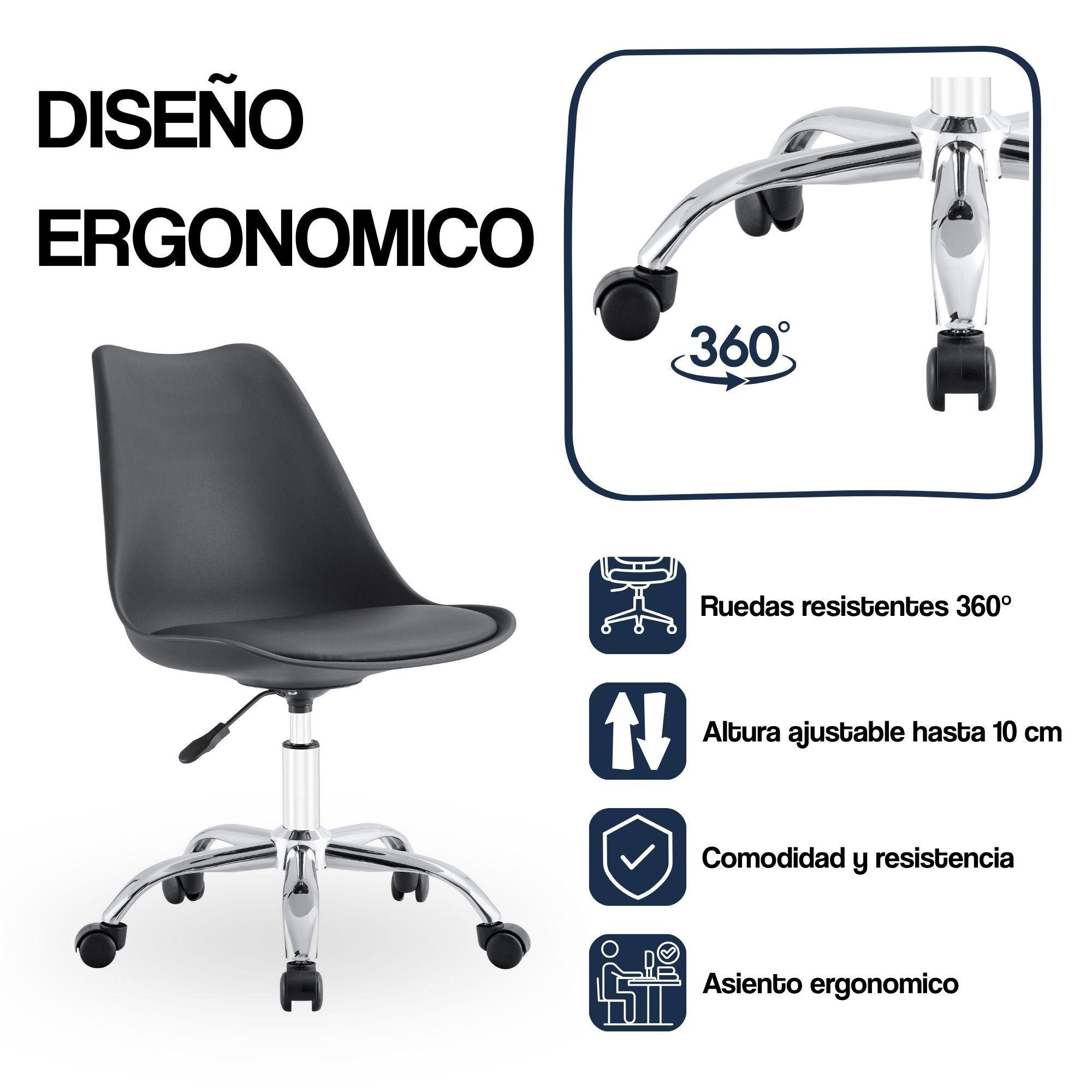 Silla de Oficina Ergonómica Shanghai Negra Altura Ajustable-3