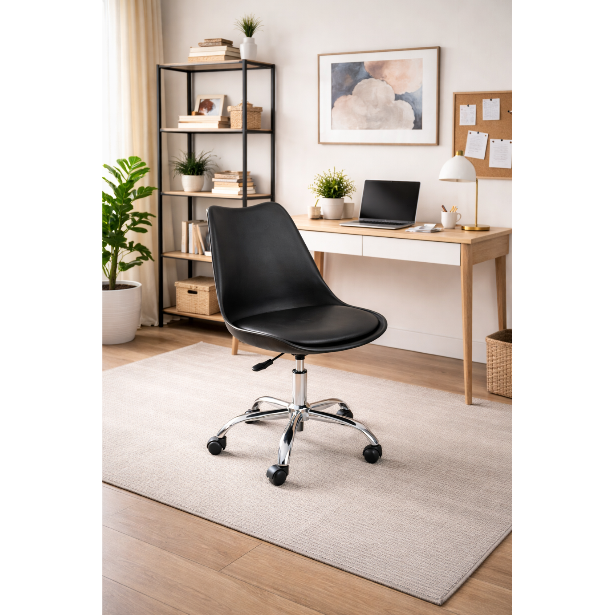 Silla de Oficina Ergonómica Shanghai Negra Altura Ajustable-8