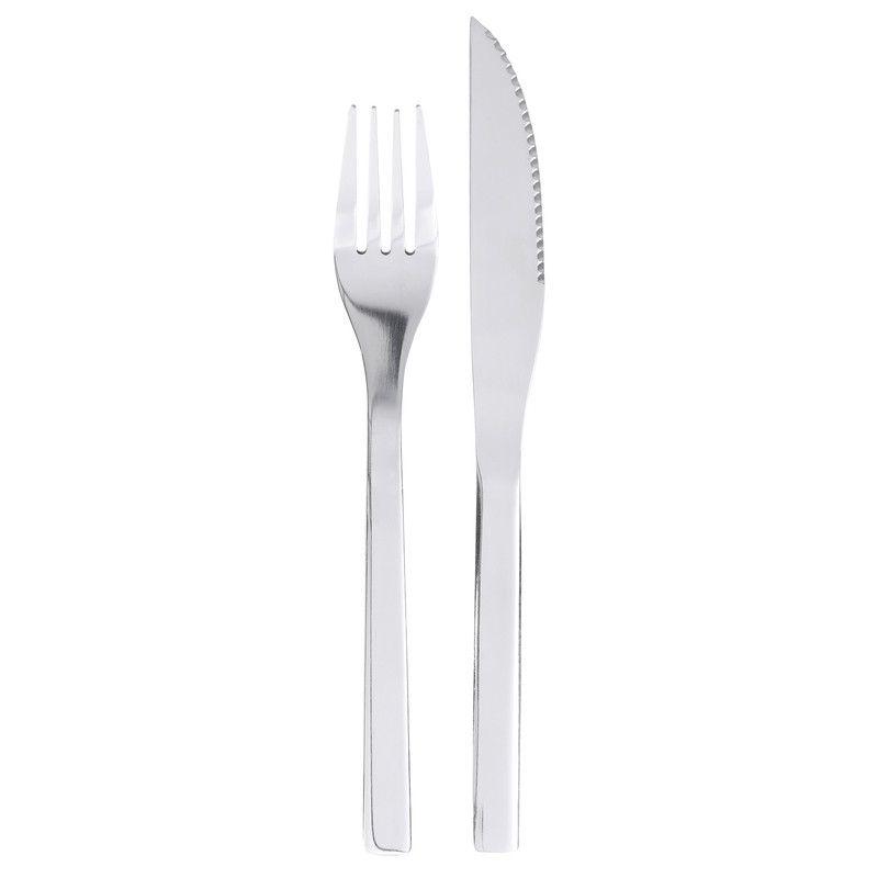 Set Cubiertos 8 Piezas Acero Inoxidable + Tabla Blanca Arthome CUC40-1