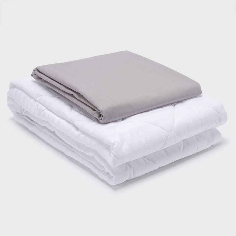 COMBO SABANA GRIS + CUBRECOLCHON 1,5 PLAZAS-0