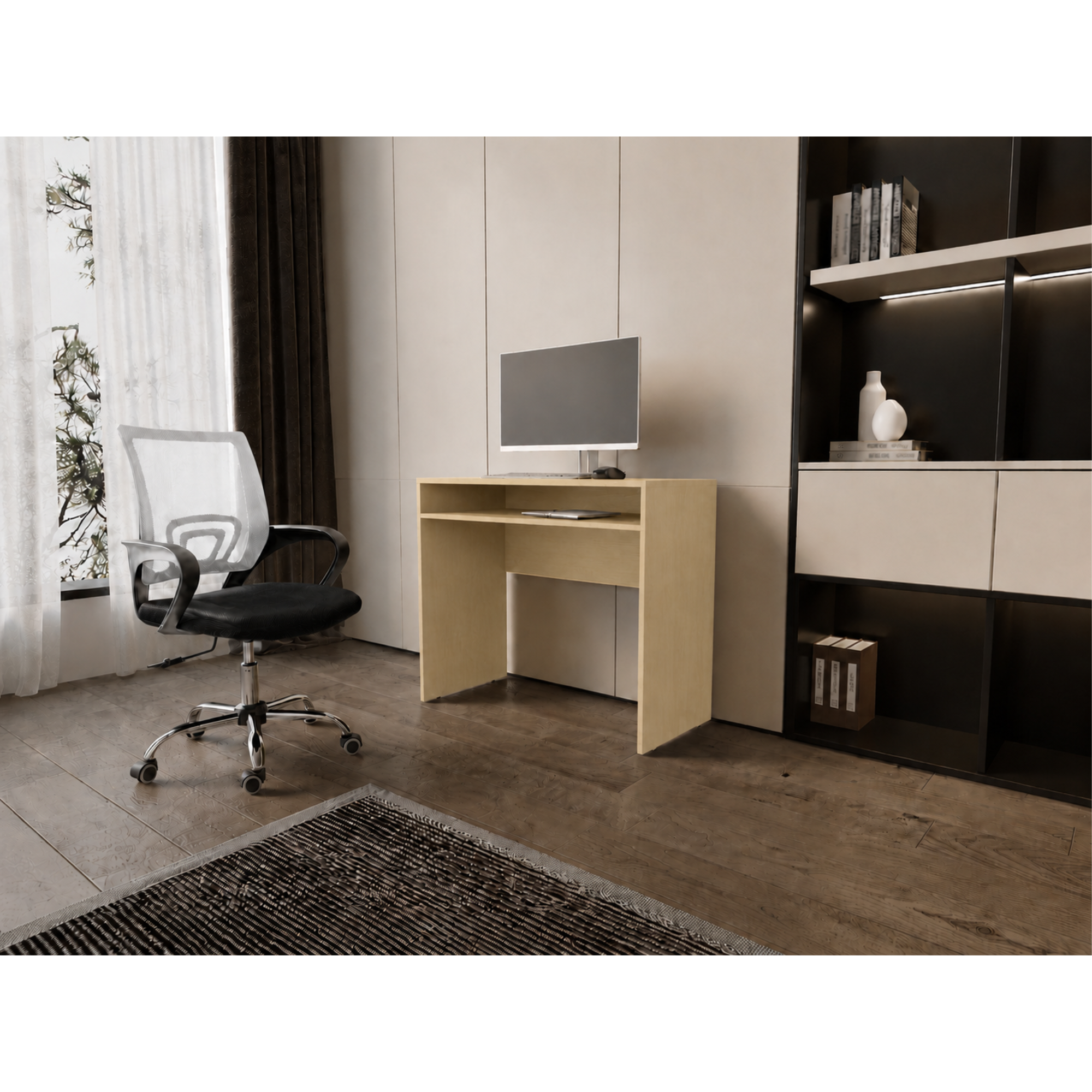 Set Escritorio Cartagena Con Silla New York Negra y Blanca-0