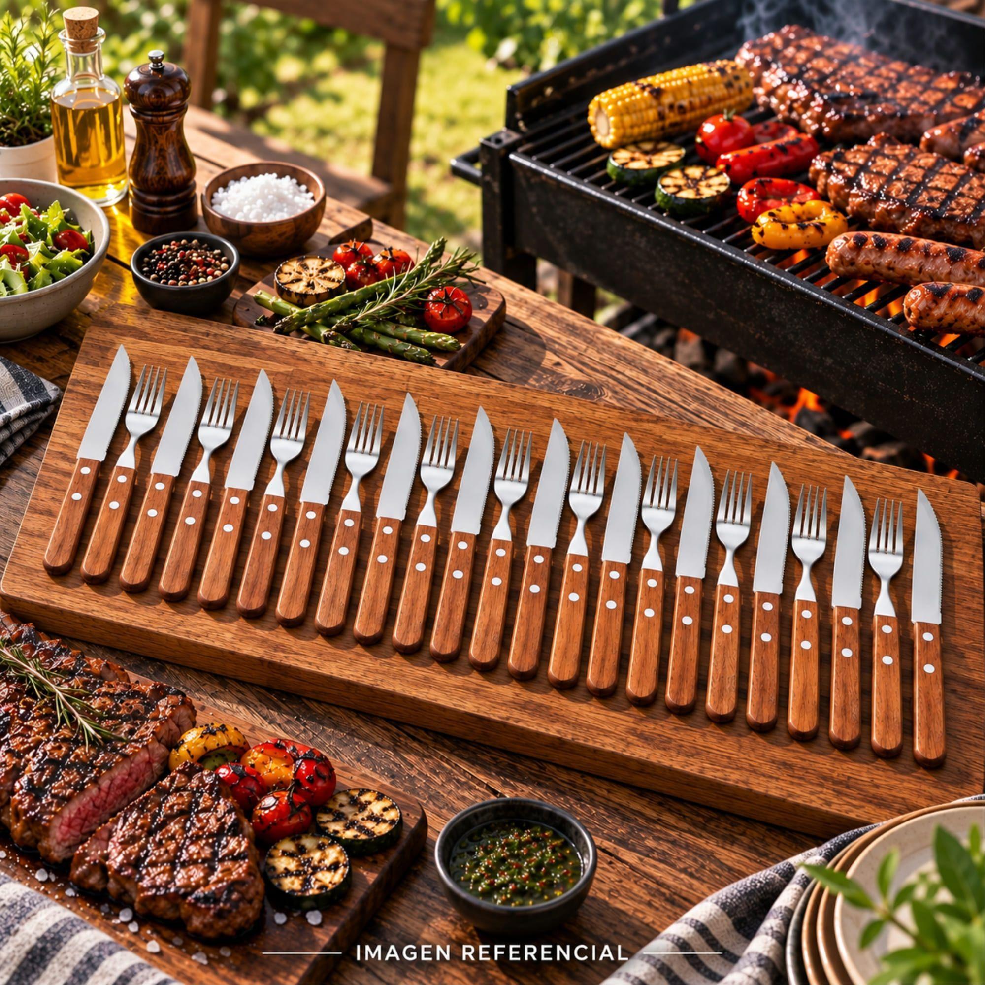 Set Parrilla 40 Piezas Cubiertos Acero Inoxidable Arthome PAR70-4