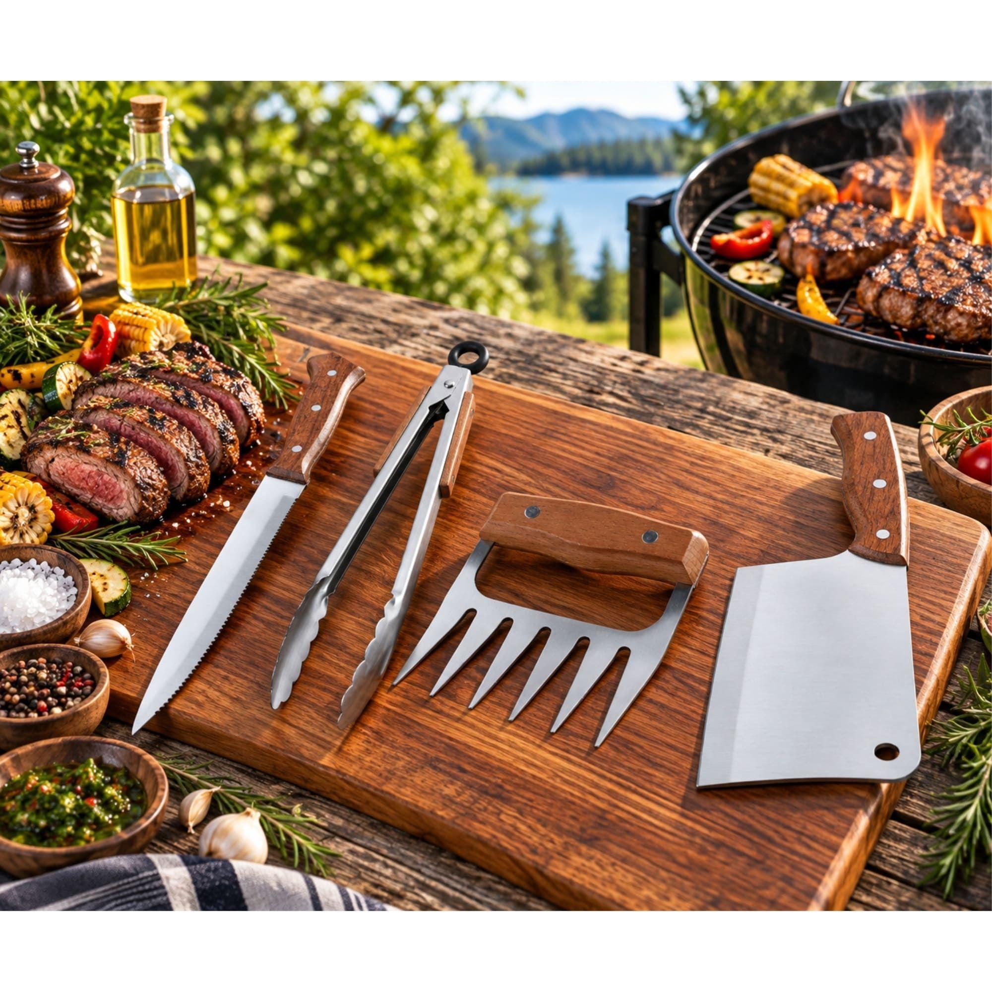 Set Parrilla 4 Piezas Acero Inoxidable Arthome PAR55-6